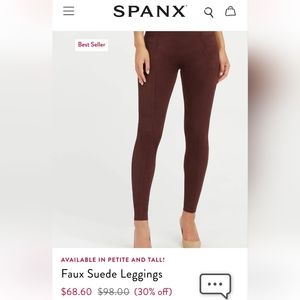 NWT SPANX Faux Suede Leggings